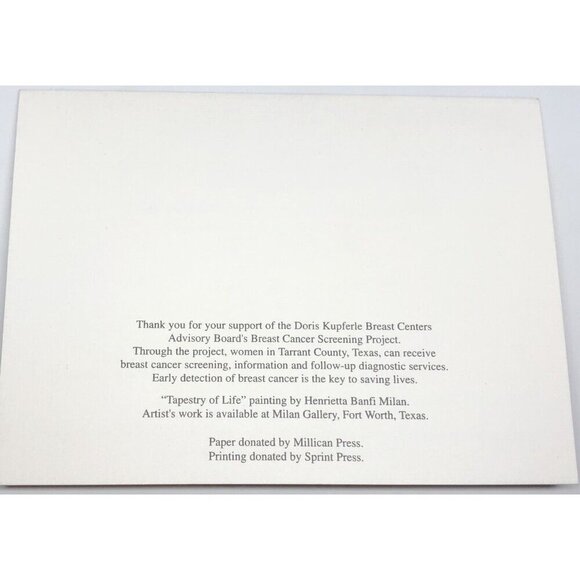 4x5.5" Reception Invitation Print TAPESTRY OF LIFE Texas Painter HENRIETTA MILAN - Picture 3 of 3